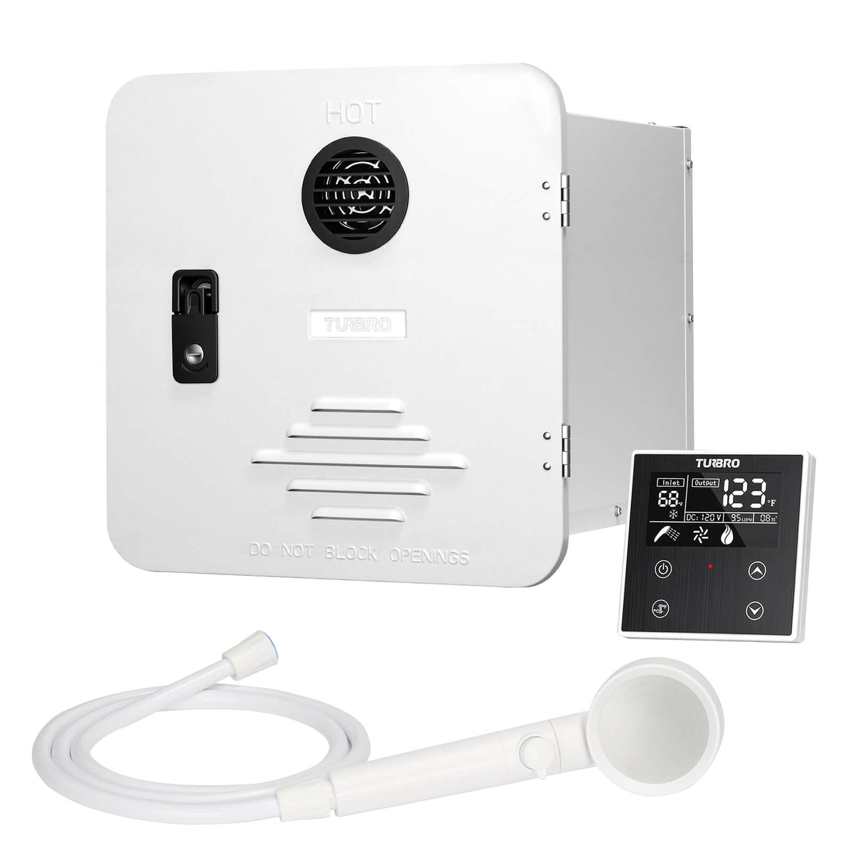 Rotorua 65K BTU RV Tankless Propane Water Heater with Door