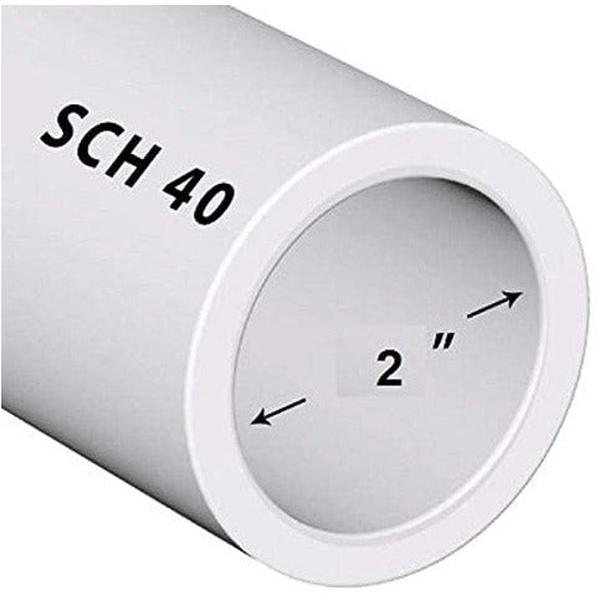 VENTRAL Schedule 40 PVC Pipe 2 Inch (2.375 OD), White, Cut Lengths for Plumbing, Landscape, Pool, Spa