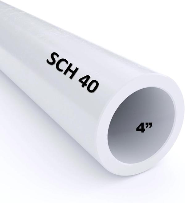 VENTRAL Schedule 40 FOAM CORE (CELLULAR) PVC DWV Drain Pipe 4 Inch (4.5 OD), White, Cut Lengths for Plumbing, Landscape, Drainage, Waste, Vent