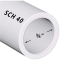 VENTRAL Schedule 40 PVC Pipe 3/4 Inch (1.05 OD), White, Cut Lengths for Plumbing, Lawn, Landscape
