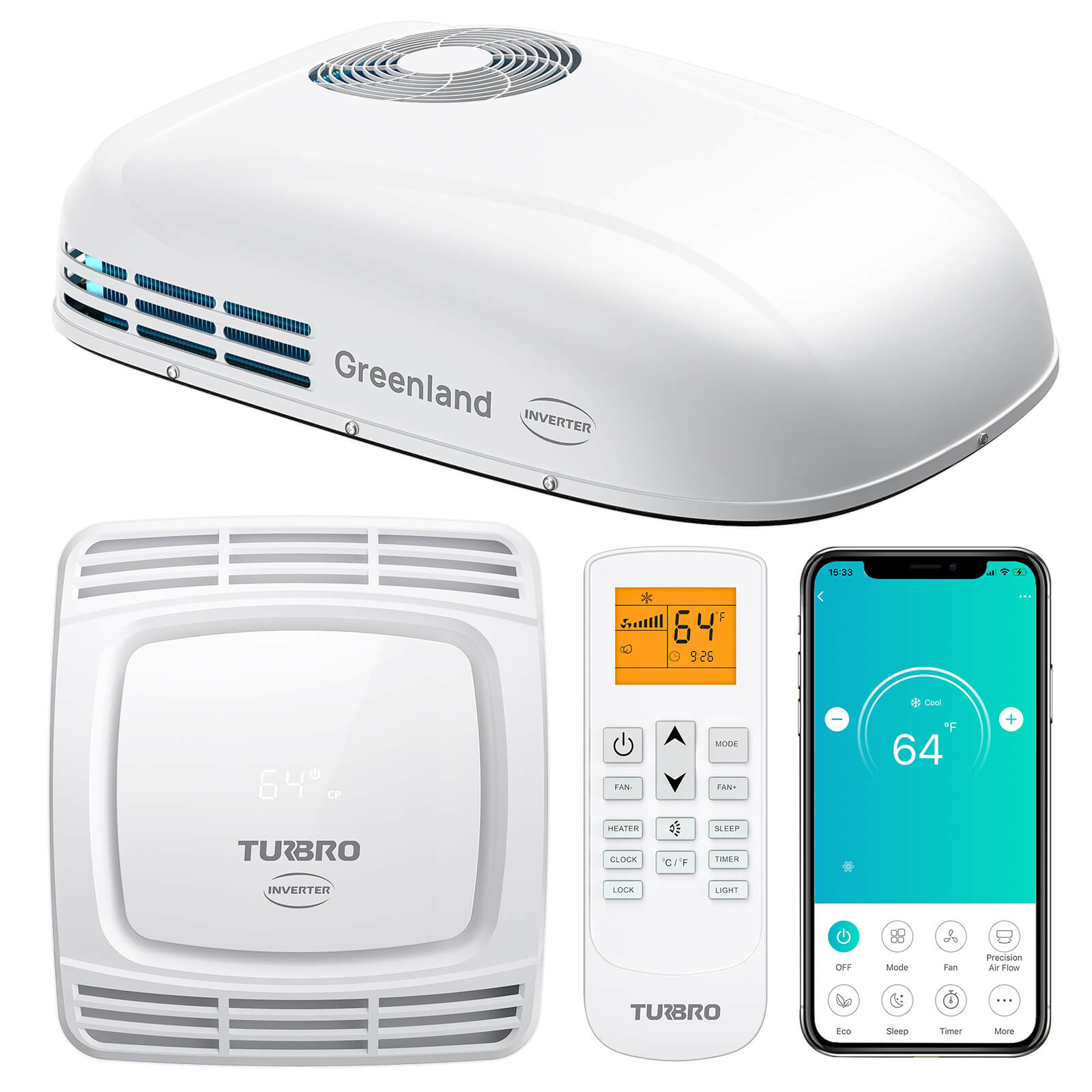 Greenland 13,500 BTU Inverter Rooftop RV Air Conditioner