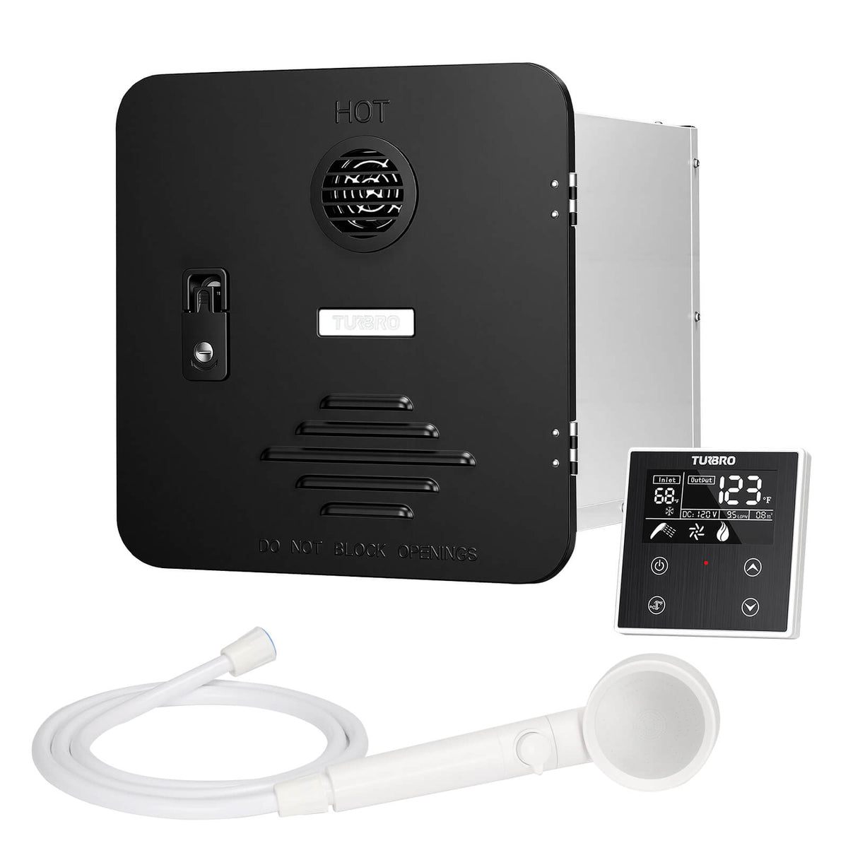 Rotorua 65K BTU RV Tankless Propane Water Heater with Door