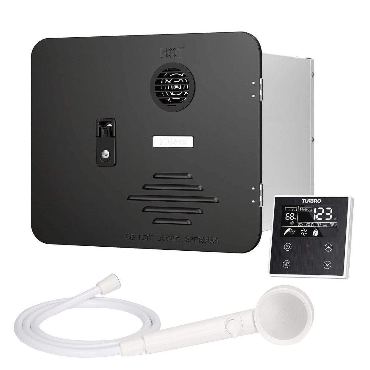 Rotorua 65K BTU RV Tankless Propane Water Heater with Door