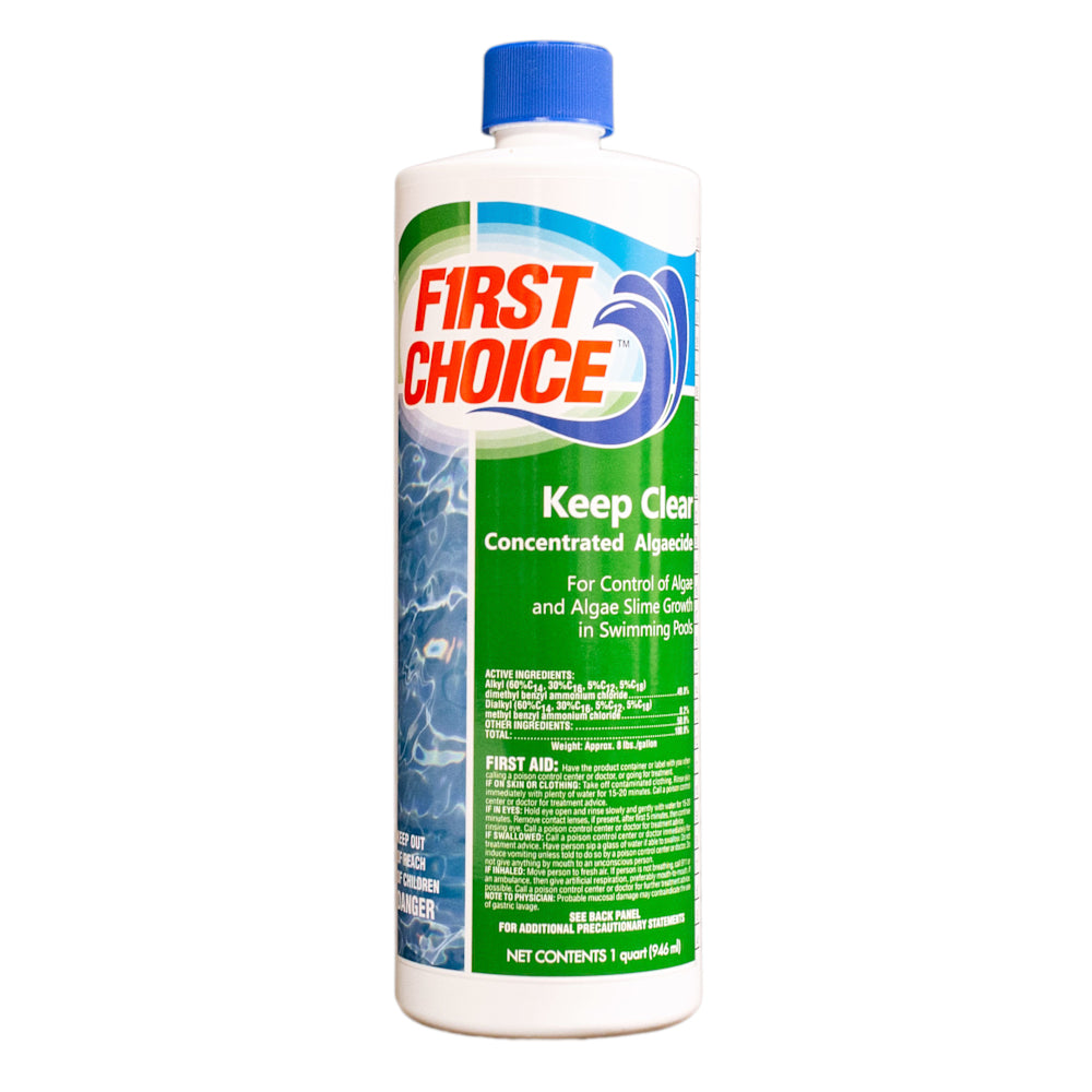 Algaecide | First Choice | Keep Clear Algaecide For Pools And Spas | 32 Fluid Ounce Bottle