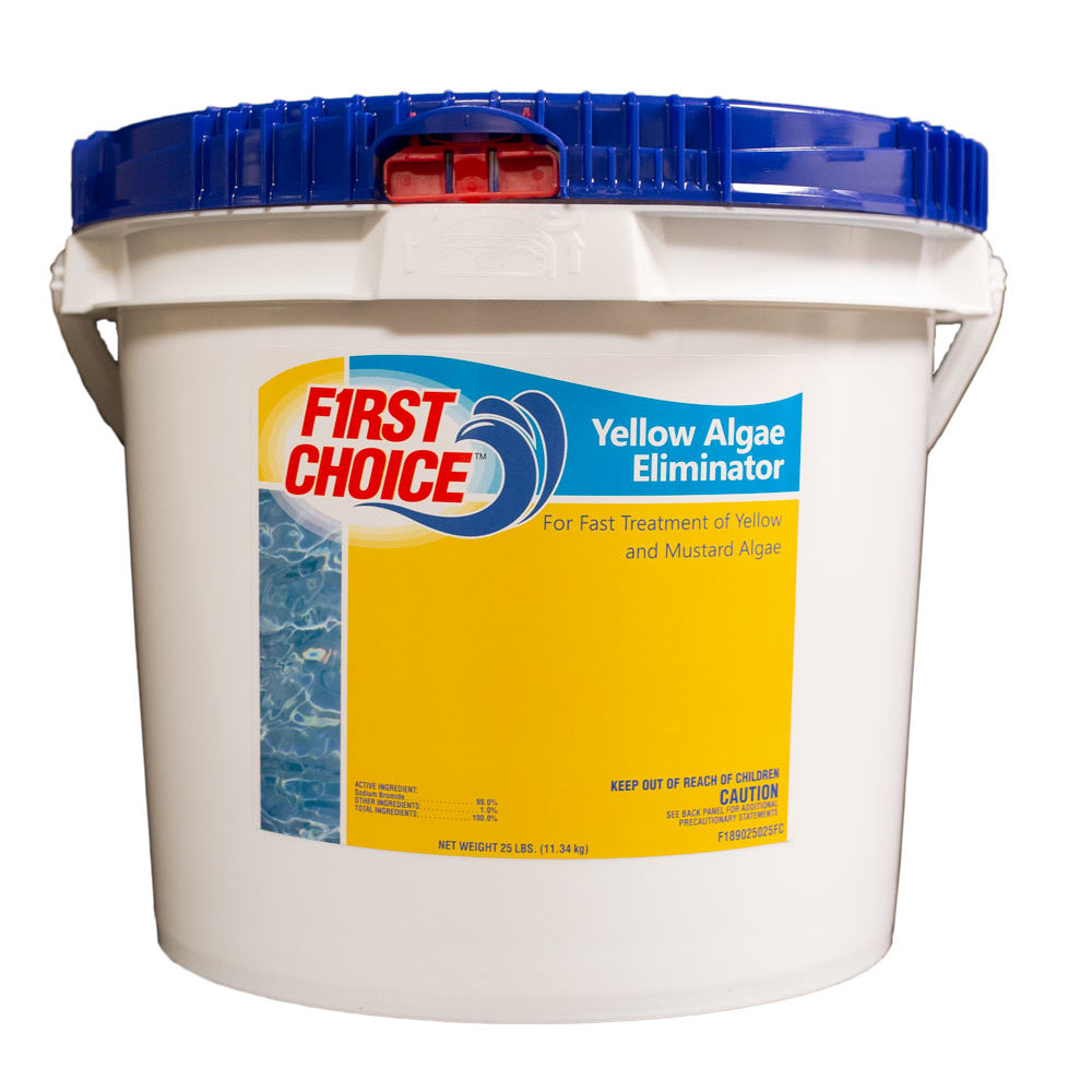 Algaecide | First Choice | Yellow Algae Eliminator | 25 Lb Pail | Fast Acting Formula