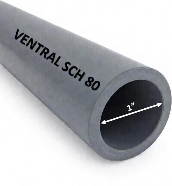 VENTRAL Schedule 80 PVC Pipe 1 Inch (1.315 OD), Grey, Cut Lengths for Industrial, Plumbing, Chemical, High-pressure