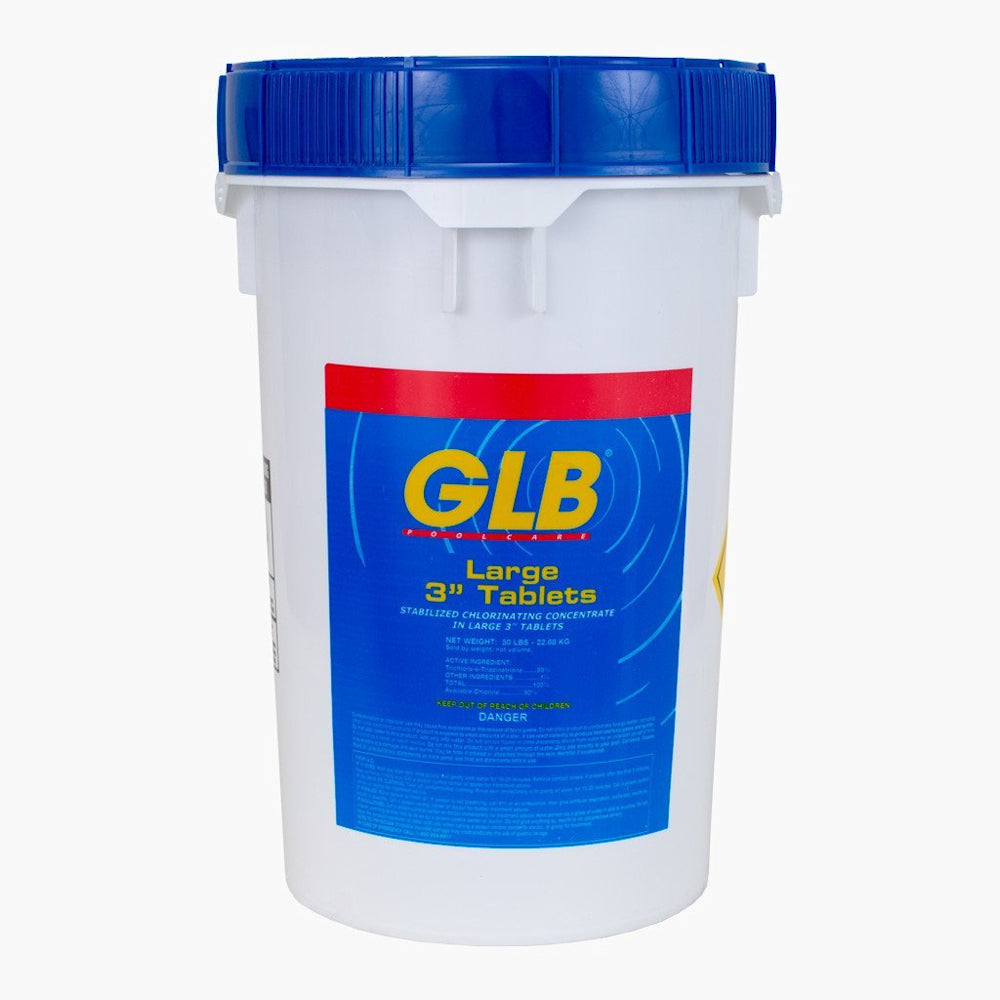 Chlorine Tablets | Stabilized Trichlor Form | 3 Inch Diameter | 50 Pound Pail | GLB