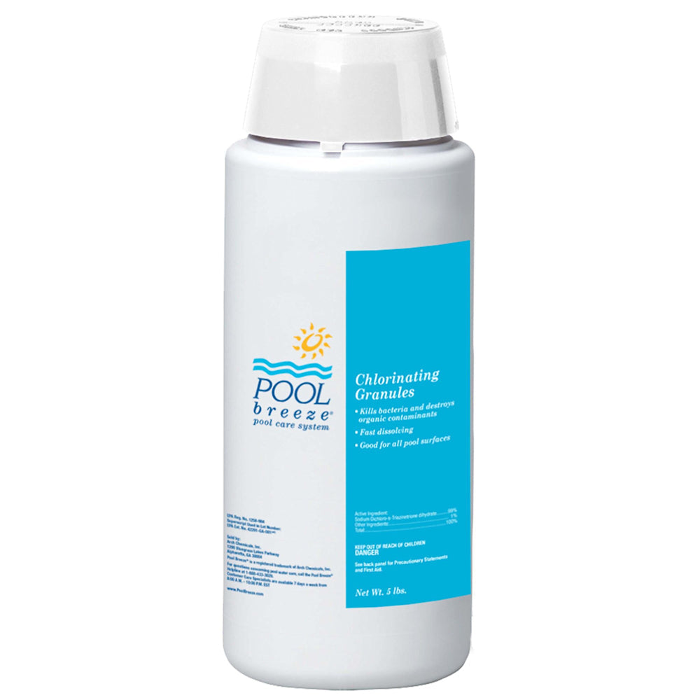 Chlorine Granules | Dichlor Stabilized Fast Dissolving | 5 Lb | Pool Breeze