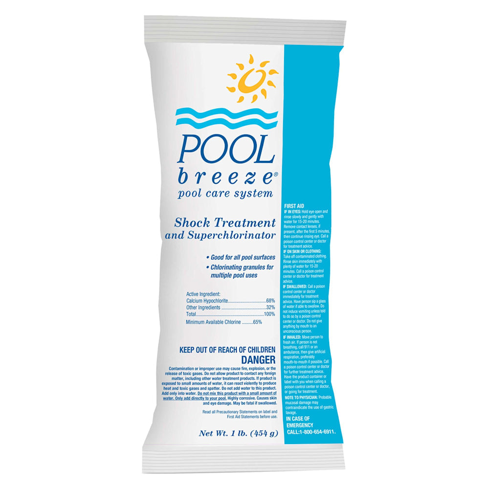 Calcium Hypochlorite Granular Shock | 68 Percent | 1 Pound | Pool Breeze