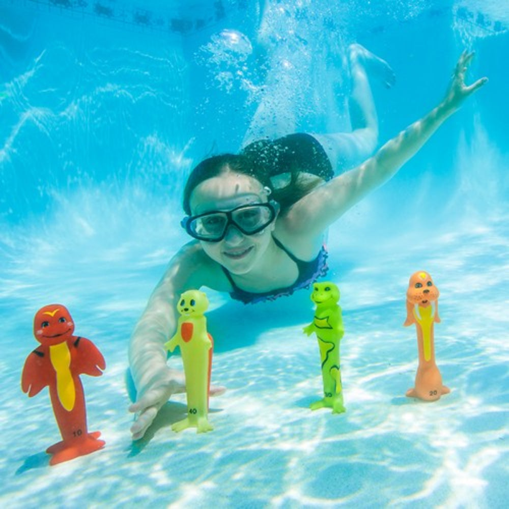 Pool Toys | Poolmaster | 72713 | 7 Piece Dive Animals Set | Soft PVC Toy Grade Material