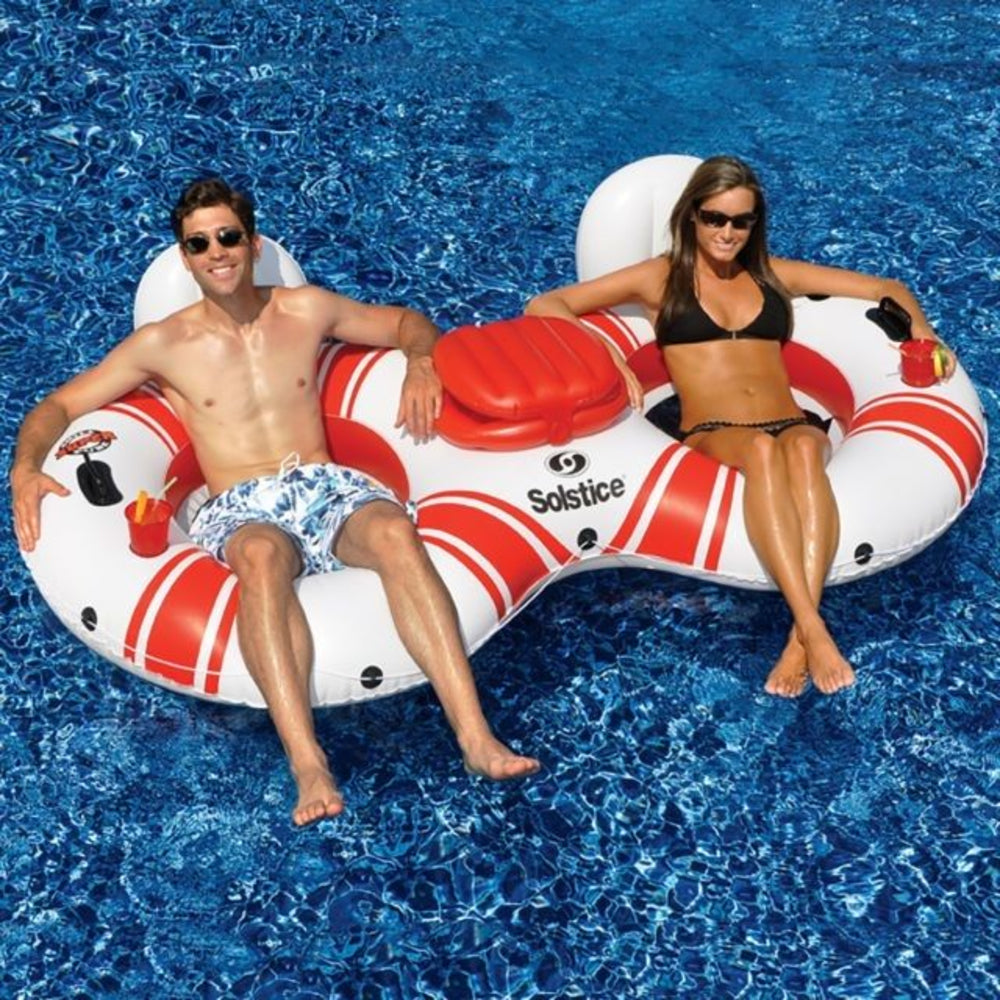 Floating Tube | Swimline | Super Chill Double Tube | Built In Cooler | Two Person