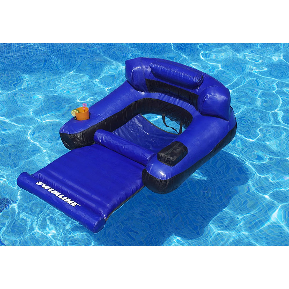 Fabric Covered Floating Pool Lounger | Swimline | 9047 | Blue/Black | One Size