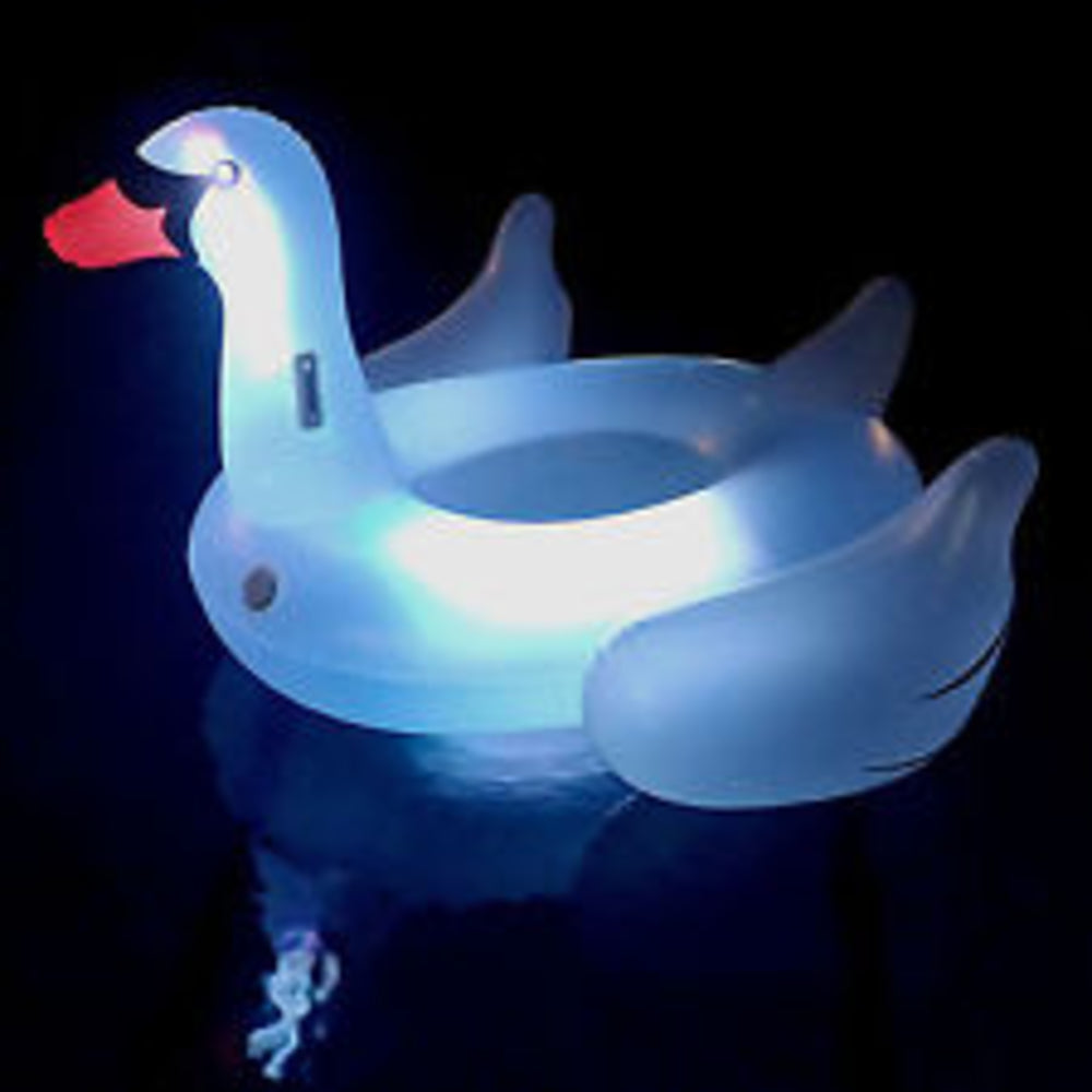 Pool Float | Swimline | Giant LED Swan Ride On | LED Light Up | Oversized