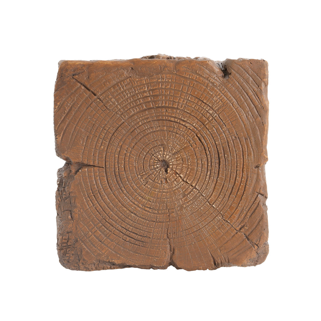 Amira Outdoor and Indoor Stump Shape MGO Side Table Brown Finish