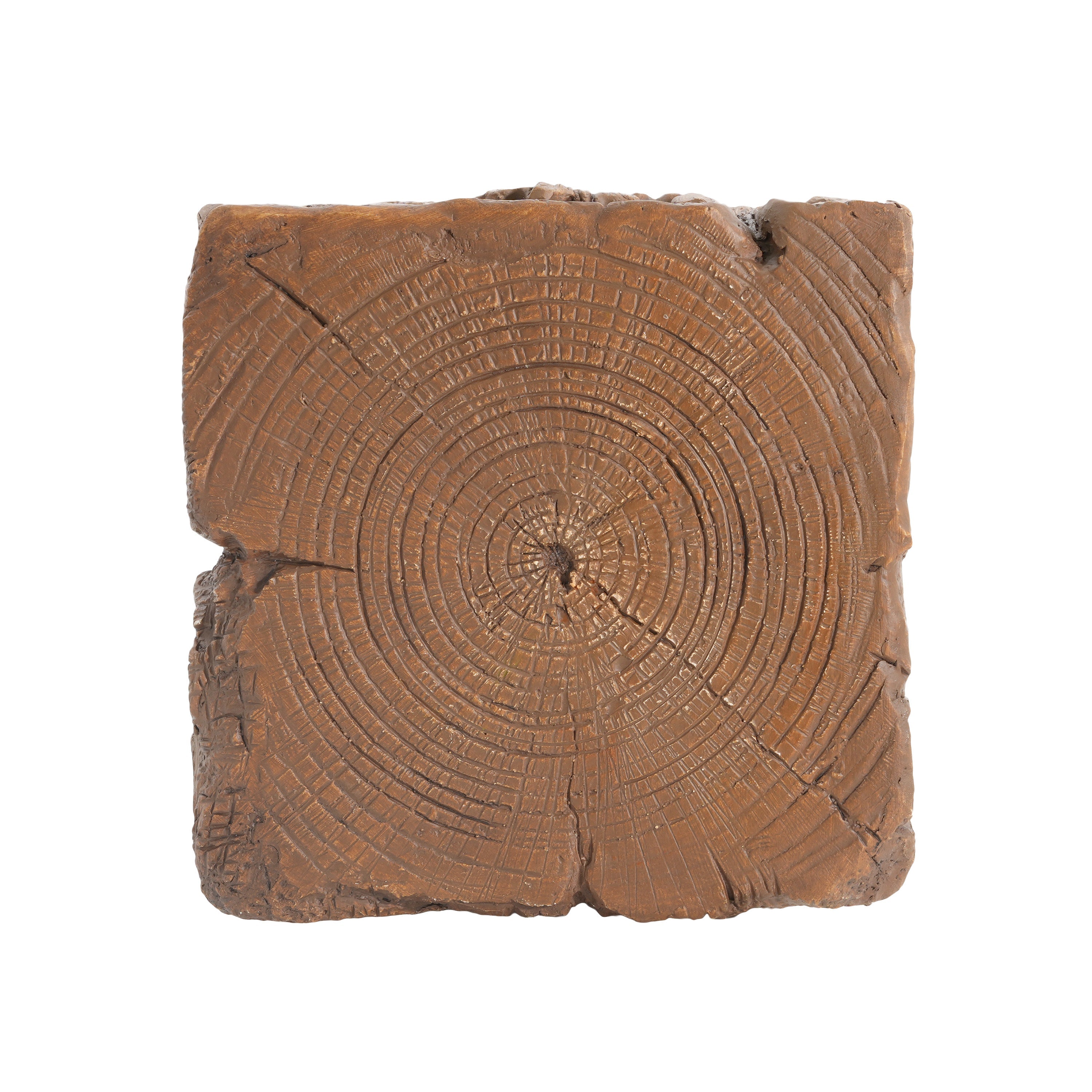 Amira Outdoor and Indoor Stump Shape MGO Side Table Brown Finish
