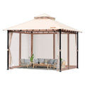 Patio Gazebo for 6-8 Person, 10 x 10 FT Backyard Gazebo, with Mosquito Netting, Metal Frame, and PU Coated 180G Polyester, Outdoor Canopy Shelter for Patio, Backyard, Lawn, Garden, Deck