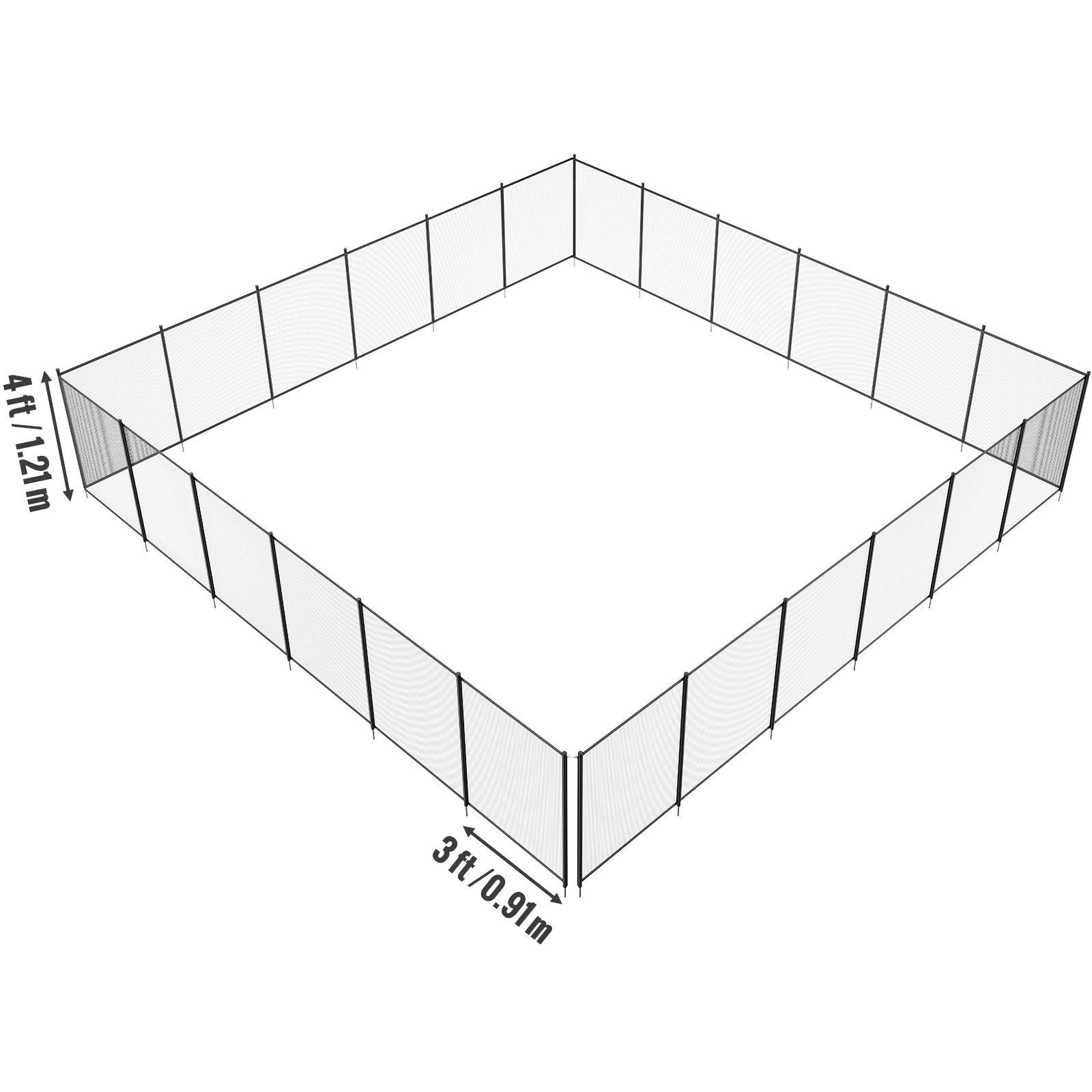 Pool Fence, 4 x 72 FT Pool Fences for Inground Pools, Removable Child Safety Pool Fencing, Easy DIY Installation Swimming Pool Fence, 340gms Teslin PVC Pool Fence Mesh Protects Kids and Pets