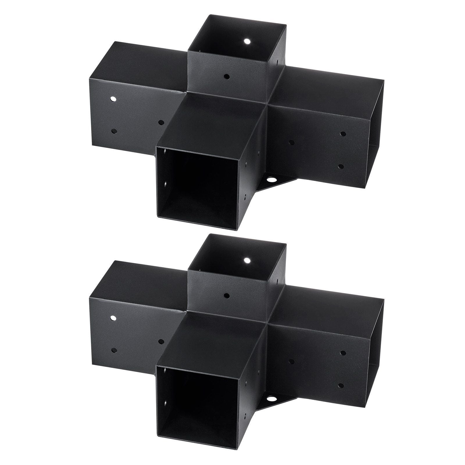 Pergola Bracket Kit 4''x4'', 2pcs 4-Way Heavy Duty Corner Bracket Woodworks DIY Post Base Kit, Easy Installation Wooden Beams for Gazebos, Patio Pergolas, Log Cabin Outdoor Pergola Hardware
