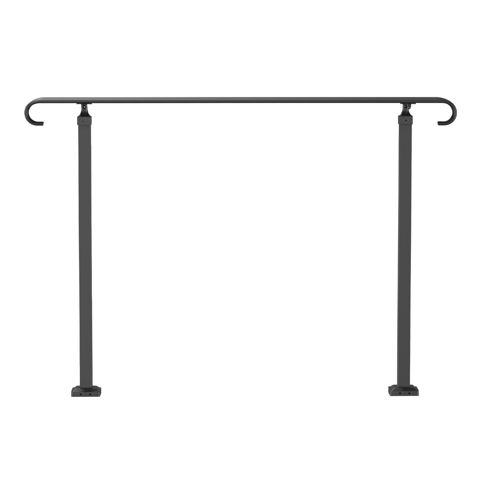 Handrails for Outdoor Steps, Fit 3-5 Steps Outdoor Stair Railing, Wrought Iron Handrail, Flexible Front Porch Hand Rail, Black Transitional Hand railings for Concrete Steps or Wooden Stairs