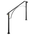Handrails for Outdoor Steps, Fit 4 or 5 Steps Outdoor Stair Railing, Arch#4 Wrought Iron Handrail, Flexible Porch Railing, Black Transitional Handrails for Concrete Steps or Wooden Stairs