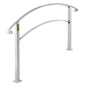Handrails for Outdoor Steps, Fit 1 or 4 Steps Outdoor Stair Railing, White Wrought Iron Handrail, Flexible Front Porch Hand Rail, Transitional Handrails for Concrete Steps or Wooden Stairs