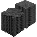 Interlocking Tile 55PCS Black, Drainage Tiles 12" x 12" Splicing, PVC Interlocking Drainage Floor Tiles, Non-Slip Drainage Holes for Restroom, Bathroom, Kitchen, Pool, Wet Areas