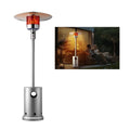 Propane Patio Heater 50000BTU Tall Hammered w/Round Table Outdoor Silver